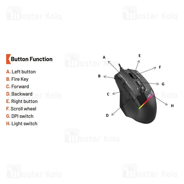 موس سیمی گیمینگ پرودو PDX321 Gaming Wired Mouse