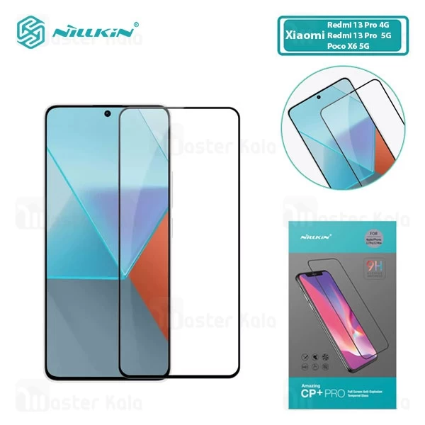گلس تمام صفحه تمام چسب Xiaomi Redmi Note 13 Pro 4G / 5G / Poco X6 5G Nillkin CP+ Pro