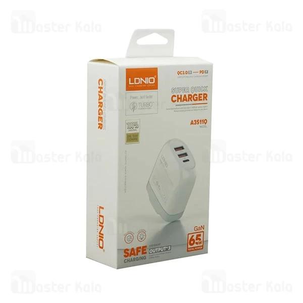 شارژ دیواری الدینو LDNIO A3511Q توان 65 وات
