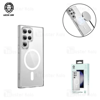 قاب محافظ مگنتی گرین لاین سامسونگ Samsung Galaxy S24 Ultra Green Lion MagSafe Crystal GNMAGCRCS24UCL