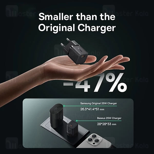شارژر دیواری فست شارژ بیسوس Baseus GAN5 1C 25W P10110909113-00 EU توان 25 وات