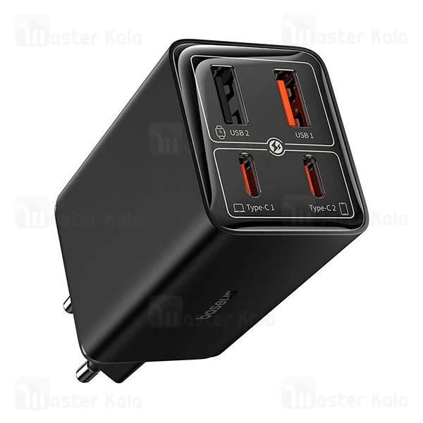 شارژر دیواری فست شارژ بیسوس Baseus GAN6 Pro 4 Ports Fast Charger P10162701113-00 توان 65 وات