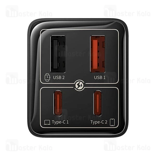 شارژر دیواری فست شارژ بیسوس Baseus GAN6 Pro 4 Ports Fast Charger P10162701113-00 توان 65 وات