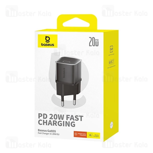 شارژر دیواری فست شارژ بیسوس Baseus GAN5S 1C 20W P10162503113-00 EU توان 20 وات
