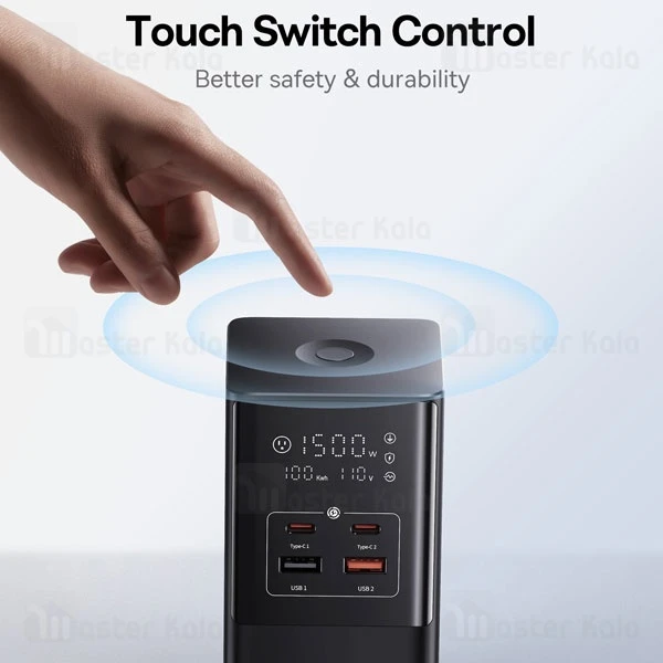 چند راهی برق و شارژر بیسوس Baseus CCGAN100-S3ACJ Powercombo GaN دارای 4 پورت