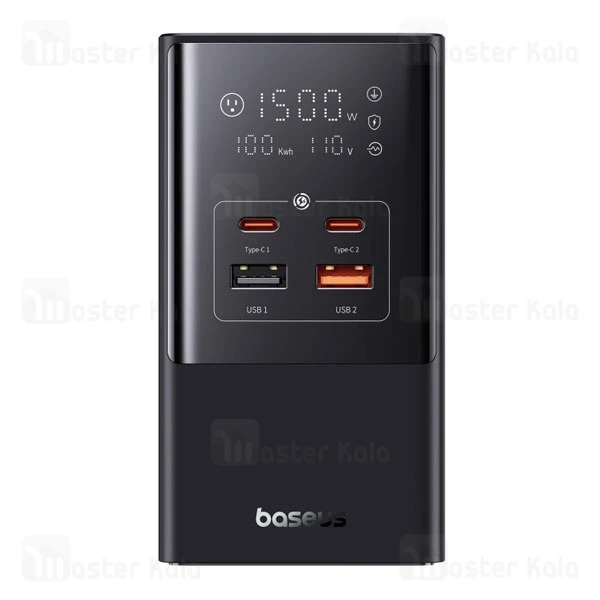 چند راهی برق و شارژر بیسوس Baseus CCGAN100-S3ACJ Powercombo GaN دارای 4 پورت