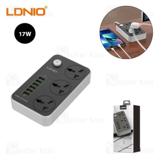 چند راهی برق و شارژر الدینیو LDNIO SC3604 Power Strip دارای 6 پورت