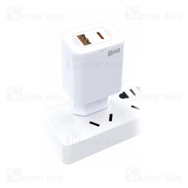 شارژر دیواری بیوا Biva HC-04Q+C توان 18 وات همراه با کابل