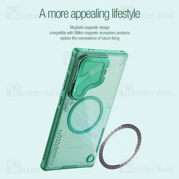 قاب محافظ مگنتی نیلکین سامسونگ Samsung S24 Ultra Nillkin IceBlade Magnetic Prop Case با محافظ دوربین