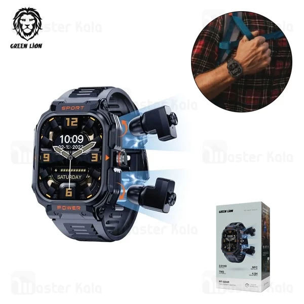 ساعت هوشمند و هندزفری بلوتوث گرین لاین Green Lion Fit-Gear GNFITGRSW