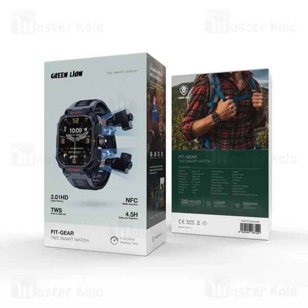 ساعت هوشمند و هندزفری بلوتوث گرین لاین Green Lion Fit-Gear GNFITGRSW