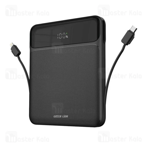 پاوربانک 20000 گرین لاین Green Lion Ultra Thin توان 100 وات همراه با کابل متصل