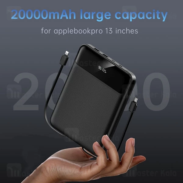 پاوربانک 20000 گرین لاین Green Lion Ultra Thin توان 100 وات همراه با کابل متصل