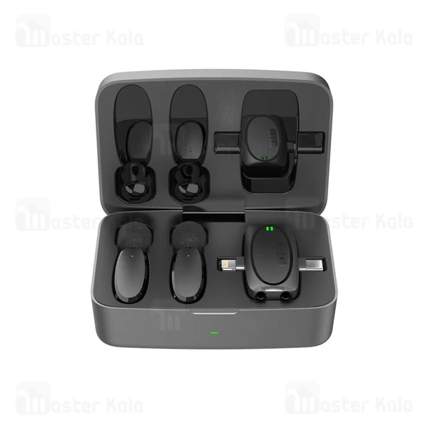 میکروفون بی سیم پرودو Porodo Wireless Lavalier Microphone PD-2MLAVCC دارای 2 فرستنده