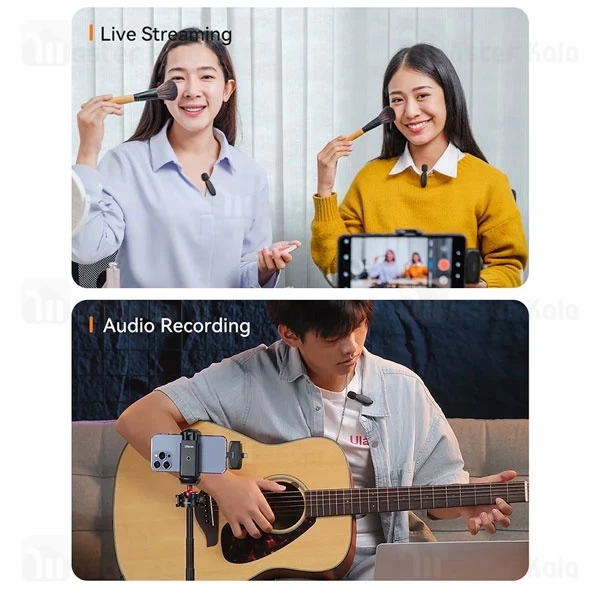 میکروفون یقه ای بیوا Biva Wireless Microphone WM-03 دارای 2 فرستنده