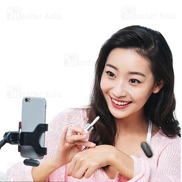 میکروفون یقه‌ ای لایتنینگ بیوا Biva Wireless Microphone WM-05 دارای 2 فرستنده