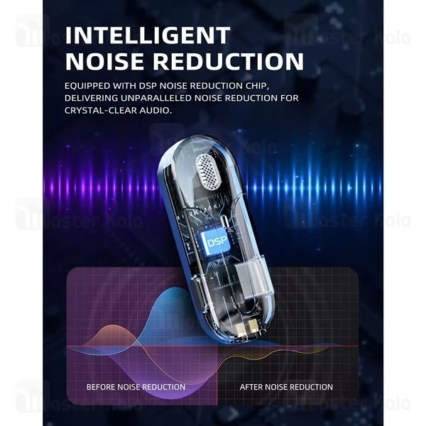 میکروفون یقه‌ ای لایتنینگ بیوا Biva Wireless Microphone WM-05 دارای 2 فرستنده