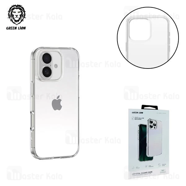 قاب محافظ گرین لاین آیفون Apple iPhone 16 Green Lion Crystal Clear Case