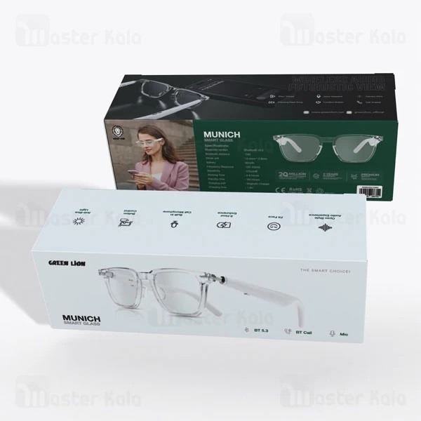 عینک محافظ چشم هوشمند گرین لاین Green Lion Munich Smart Glass GNMUSGLSSWH