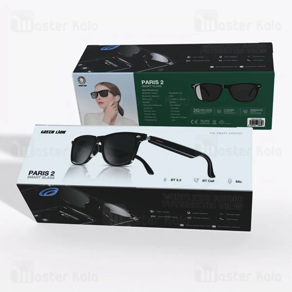 عینک هوشمند گرین لاین Green Lion Paris 2 Smart Glasses GNPA2SGLSSBK