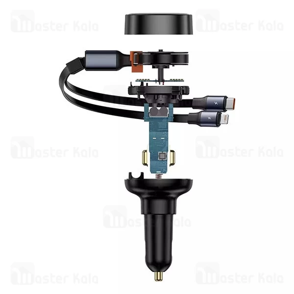 شارژر فندکی بیسوس Baseus cctxp-ccl Enjoyment Pro C00057802111 توان 60 وات همراه با 2 کابل متصل