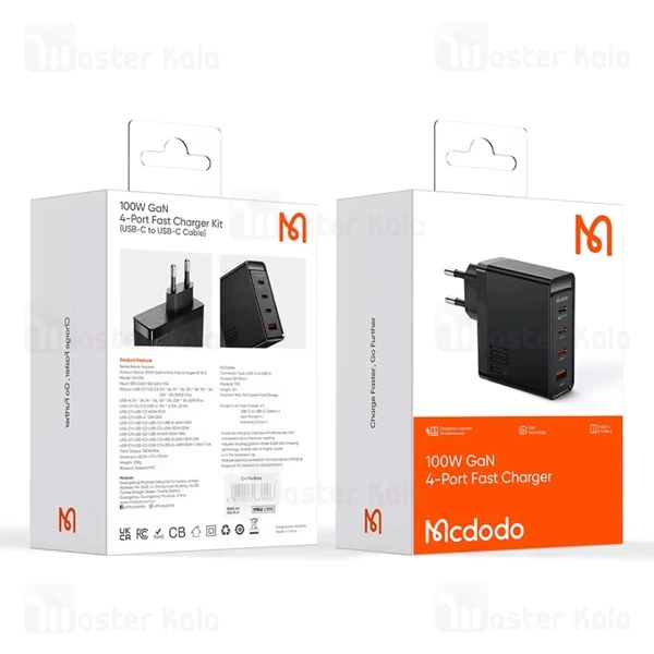 شارژر دیواری مک دودو Mcdodo CH-514 GaN PD 3XType C USB Charger توان 120 وات همراه کابل