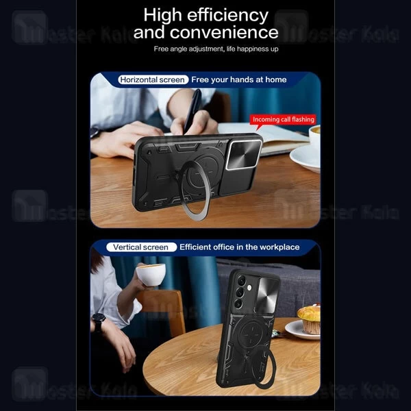 قاب ضد ضربه مگنتی Samsung Galaxy M14 4G / M14 4G Magnetic Support Case دارای محافظ دوربین