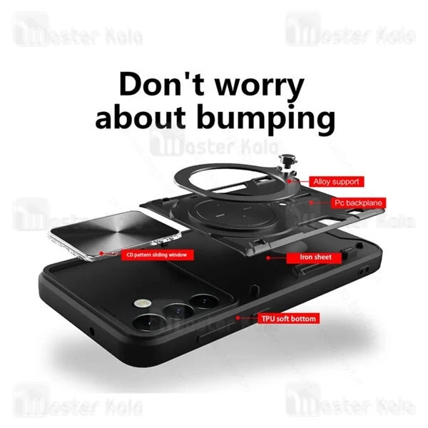 قاب ضد ضربه مگنتی Samsung Galaxy M14 4G / M14 4G Magnetic Support Case دارای محافظ دوربین
