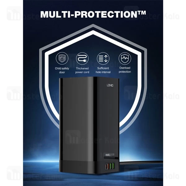 چند راهی برق و شارژر وایرلس الدینیو Ldnio SEW4485 دارای 4 پورت