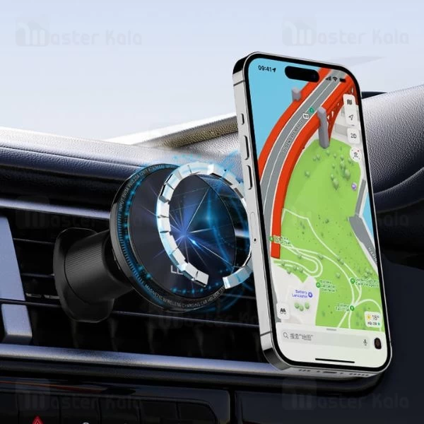 هولدر و شارژر وایرلس دریچه کولری مگنتی LDNIO MA23 توان 15 وات