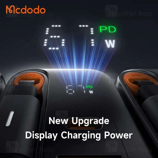 شارژر دیواری 2 پورت مک دودو Mcdodo CH-410 FreeGo GaN توان 67 وات همراه با کابل متصل