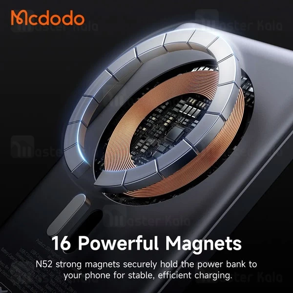 پاوربانک وایرلس 5000 مگنتی مک دودو Mcdodo MC-464 Metal Ultra Thin توان 20 وات
