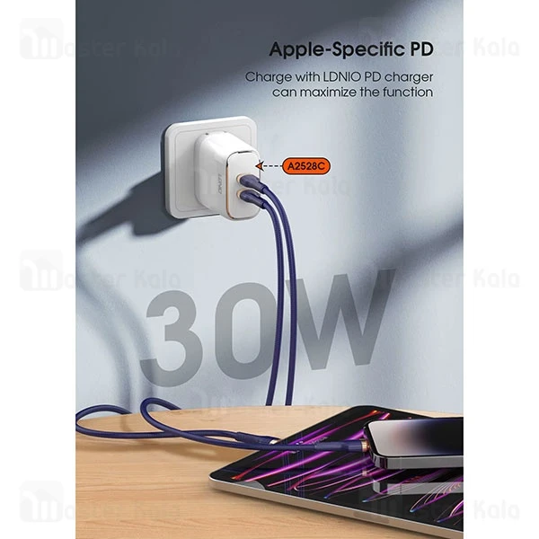 کابل لایتنینگ به Type C الدینیو LDNIO LC641i PD65W 