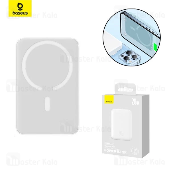 پاوربانک وایرلس 10000 میلی آمپر 20 وات مگ سیف بیسوس Baseus PPCX030002