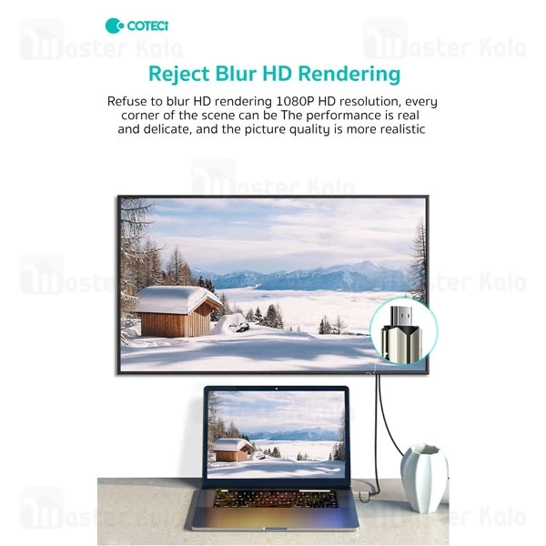کابل HDMI به Type-c و میکرو کوتتسی Coteetci 33023 طول 2 متر