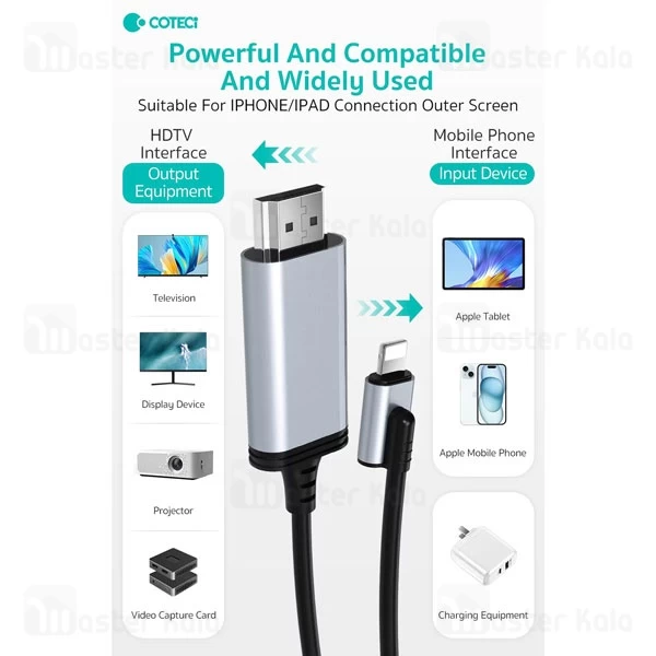 کابل HDMI به لایتنینگ کوتتسی Coteetci 33024 طول 1.8 متر