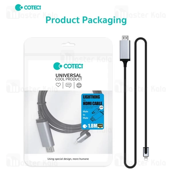 کابل HDMI به لایتنینگ کوتتسی Coteetci 33024 طول 1.8 متر