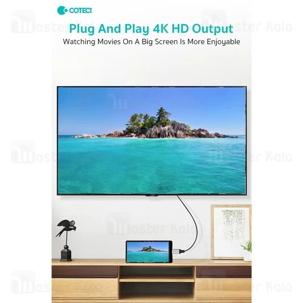 کابل HDMI به Type-c کوتتسی Coteetci 33025 طول 2 متر