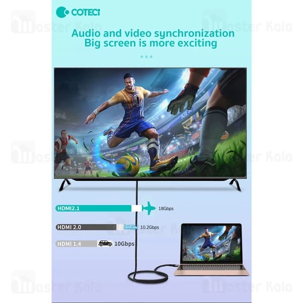 کابل HDMI کوتتسی Coteetci 8K HDMI 2.1 87106 طول 2 متر