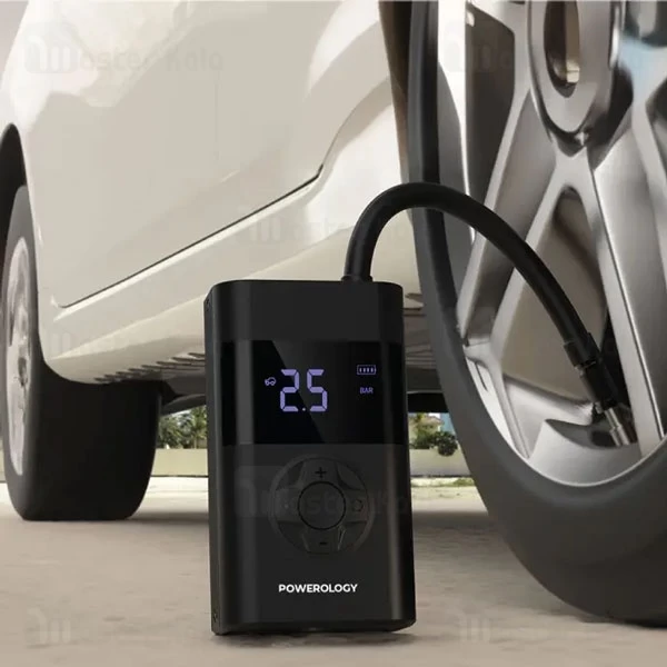 پمپ باد چند منظوره و پاوربانک پاورولوژی Powerology Air Compressor PPBCHA55 همراه با چراغ قوه