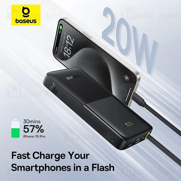 پاوربانک 10000 بیسوس Baseus Bipow 2 P10077101113 توان 20 وات