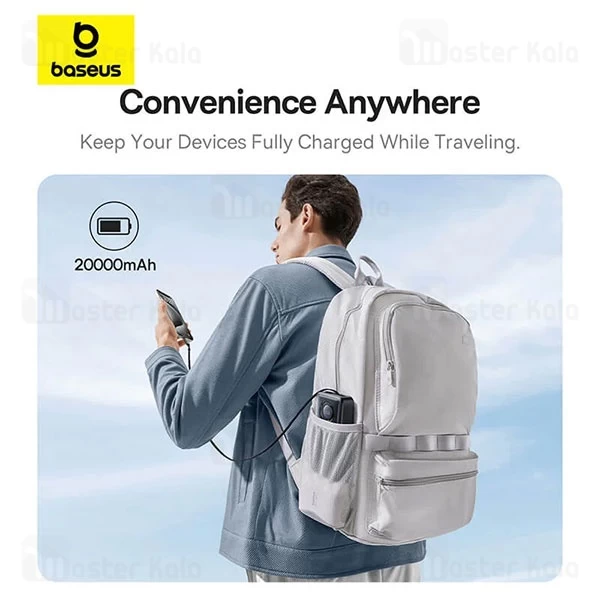 پاوربانک 20000 بیسوس Baseus Free2Pull P10073700123 توان 65 وات با کابل تایپ سی جمع شونده