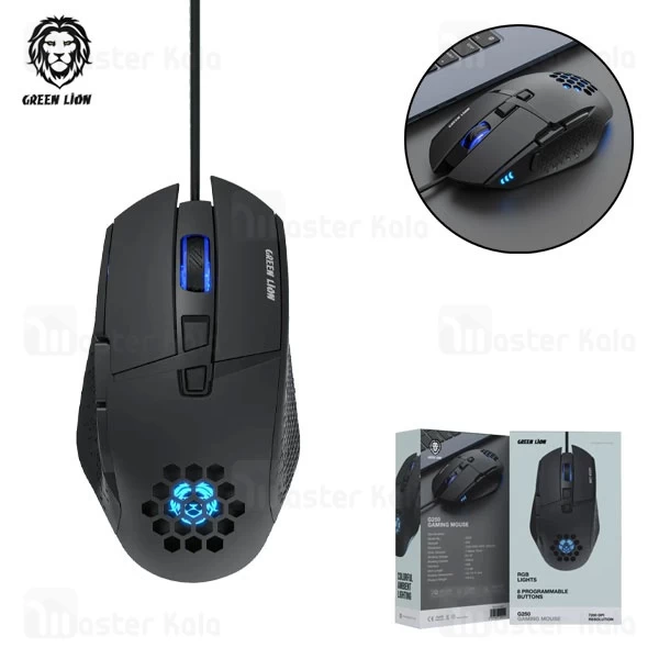 موس سیمی گیمینگ گرین لاین Green Lion G250 Gaming Mouse GNG250GAMBK