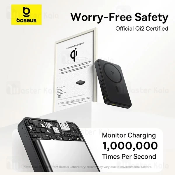 پاوربانک وایرلس 10000 مگنتی بیسوس Baseus Airpow 2 Qi2 Magnetic P10080000123-00
