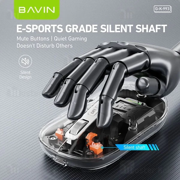 موس وایرلس گیمینگ سایلنت سه حالته باوین Bavin K993