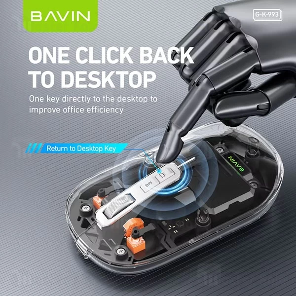موس وایرلس گیمینگ سایلنت سه حالته باوین Bavin K993