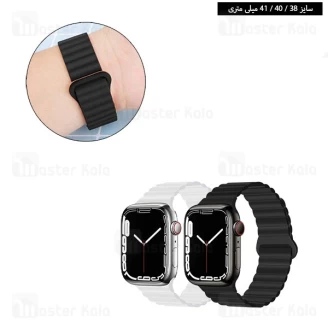 بند سیلیکونی لینک اپل واچ و ساعت HK سایز‌های 38 / 40 / 41 میلی متری Apple Watch Silicone Link Strap