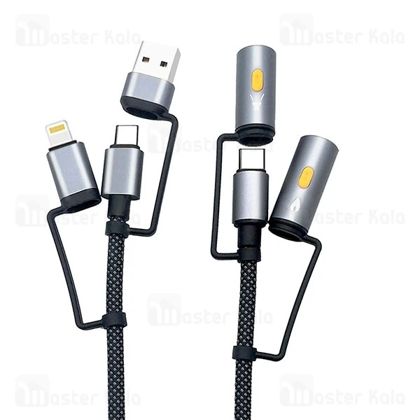 کابل چندکاره بیوا Biva C-39 6 in 1 Multifunction Data Cable طول 1.2 متر توان 60 وات