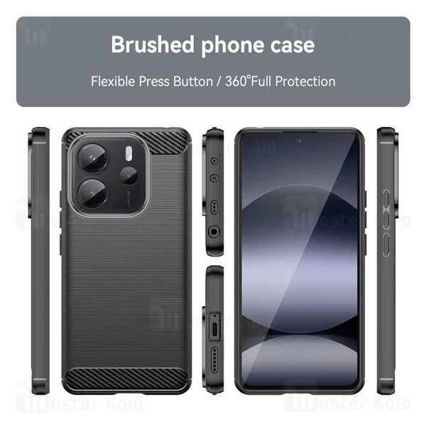 قاب فیبر کربنی شیائومی Xiaomi Redmi Note 14 4G Rugged Armor Fiber Carbon