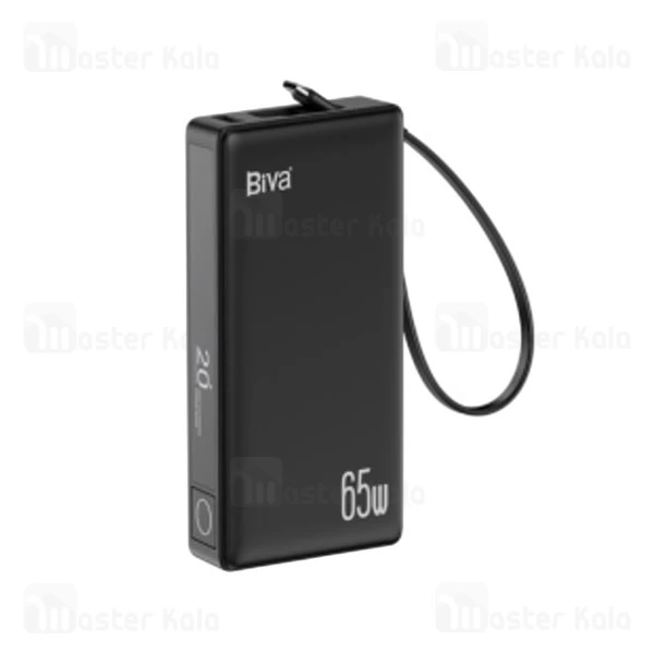 پاوربانک 20000 بیوا Biva BP-025 Fast Charging Power Bank توان 65 وات با کابل متصل